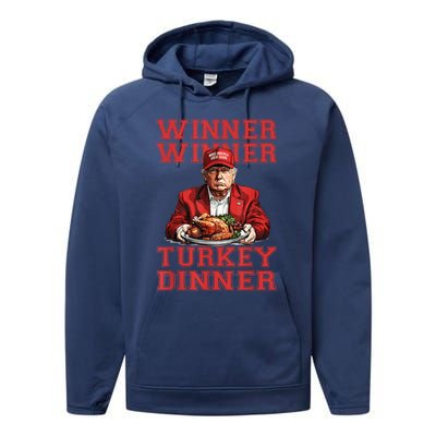 Winner Winner Turkey Dinner Humor Funny Trump Thanksgiving Performance Fleece Hoodie