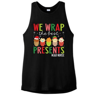 We Wrap The Best Presents Labor And Delivery Nurse Christmas Ladies PosiCharge Tri-Blend Wicking Tank