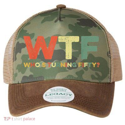WTF Who's Turning Fifty Funny 50th Birthday Party 50 Years Legacy Tie Dye Trucker Hat