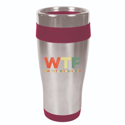 WTF Who's Turning Fifty Funny 50th Birthday Party 50 Years 16oz Travel Tumbler