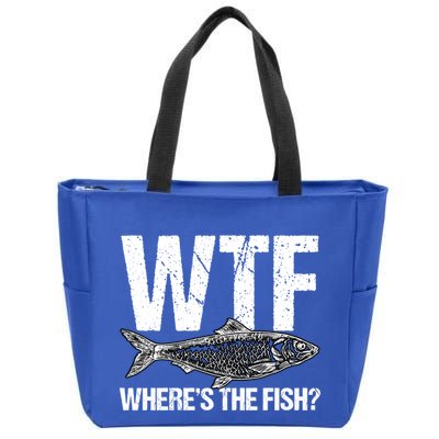 Wtf Wheres The Fish Funny Fishing Humor Fisher Meaningful Gift Zip Tote Bag