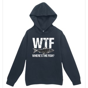 Wtf Wheres The Fish Funny Fishing Humor Fisher Meaningful Gift Urban Pullover Hoodie