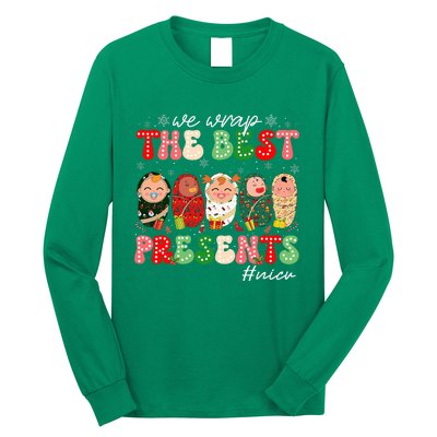 We Wrap The Best Presents Nicu Neonatal Icu Nurse Christmas Long Sleeve Shirt