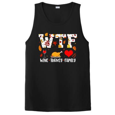 WTF Wine Turkey Family Funny Thanksgiving Day PosiCharge Competitor Tank