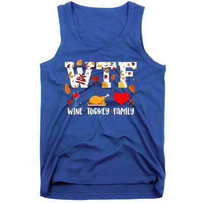 WTF Wine Turkey Family Funny Thanksgiving Day Tank Top