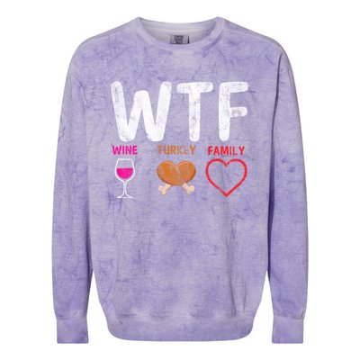 Wtf Wine Turkey Family / Thanksgiving Design Cute Gift Colorblast Crewneck Sweatshirt