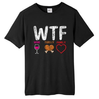 Wtf Wine Turkey Family / Thanksgiving Design Cute Gift Tall Fusion ChromaSoft Performance T-Shirt