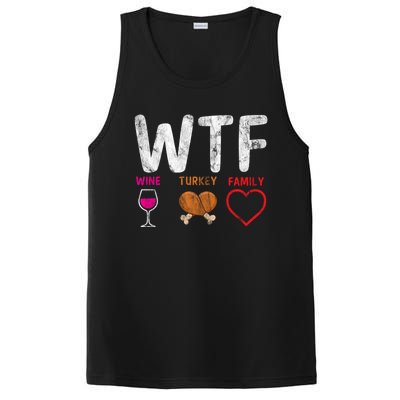 Wtf Wine Turkey Family / Thanksgiving Design Cute Gift PosiCharge Competitor Tank