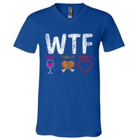 Wtf Wine Turkey Family / Thanksgiving Design Cute Gift V-Neck T-Shirt