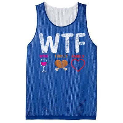 Wtf Wine Turkey Family / Thanksgiving Design Cute Gift Mesh Reversible Basketball Jersey Tank