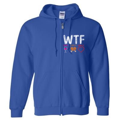 Wtf Wine Turkey Family / Thanksgiving Design Cute Gift Full Zip Hoodie