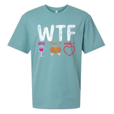 Wtf Wine Turkey Family / Thanksgiving Design Cute Gift Sueded Cloud Jersey T-Shirt