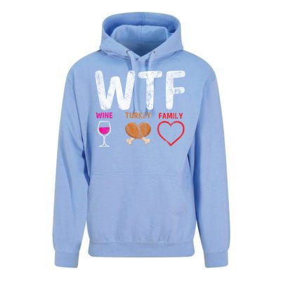 Wtf Wine Turkey Family / Thanksgiving Design Cute Gift Unisex Surf Hoodie