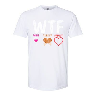 Wtf Wine Turkey Family / Thanksgiving Design Cute Gift Softstyle CVC T-Shirt