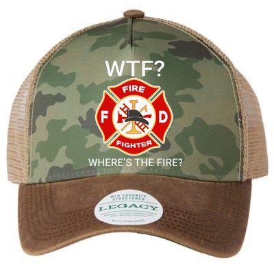 Wtf WhereS The Fire Funny Firefighter Legacy Tie Dye Trucker Hat