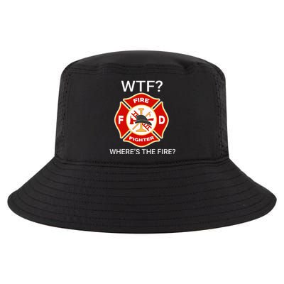 Wtf WhereS The Fire Funny Firefighter Cool Comfort Performance Bucket Hat