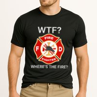 Wtf WhereS The Fire Funny Firefighter Cooling Performance Crew T-Shirt