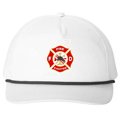 Wtf WhereS The Fire Funny Firefighter Snapback Five-Panel Rope Hat