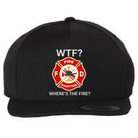 Wtf WhereS The Fire Funny Firefighter Wool Snapback Cap