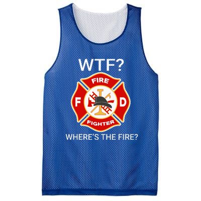 Wtf WhereS The Fire Funny Firefighter Mesh Reversible Basketball Jersey Tank