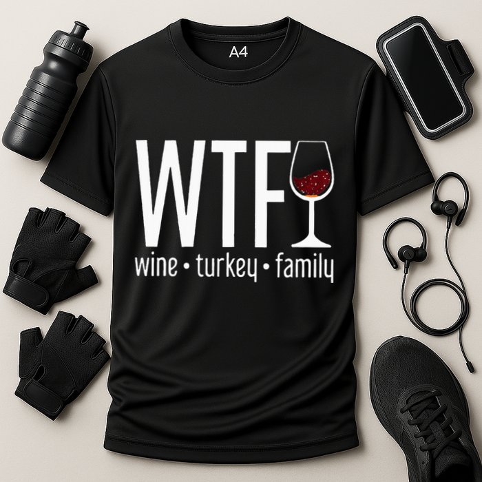 wtf wine turkey family  Cooling Performance Crew T-Shirt