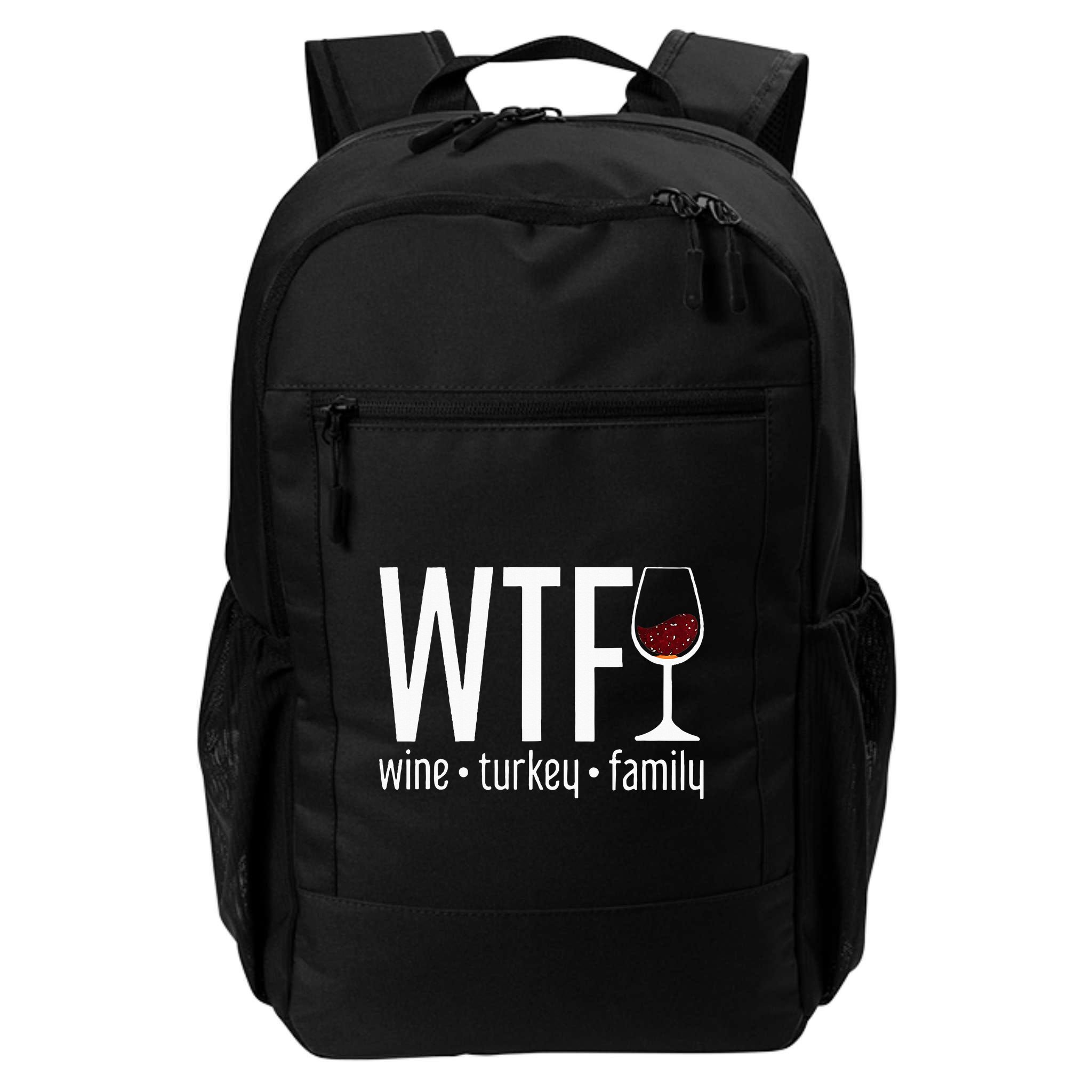 wtf wine turkey family  Backpack