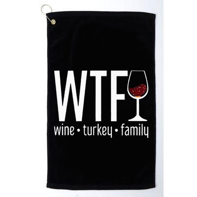 wtf wine turkey family  Golf Towel