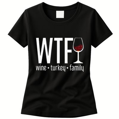 wtf wine turkey family  Womens T-Shirt