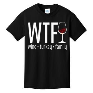 wtf wine turkey family  Kids T-Shirt