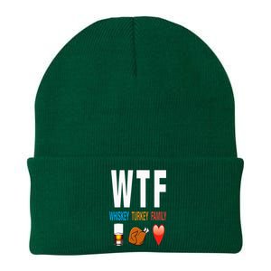 WTF Whiskey Turkey Family Thanksgiving Funny Gift Knit Cap Winter Beanie