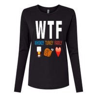 WTF Whiskey Turkey Family Thanksgiving Funny Gift Womens Cotton Relaxed Long Sleeve T-Shirt