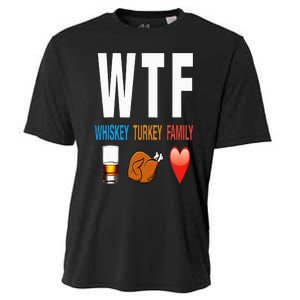 WTF Whiskey Turkey Family Thanksgiving Funny Gift Cooling Performance Crew T-Shirt