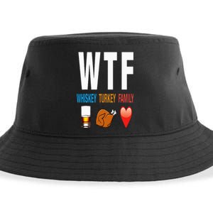 WTF Whiskey Turkey Family Thanksgiving Funny Gift Sustainable Bucket Hat