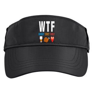 WTF Whiskey Turkey Family Thanksgiving Funny Gift Adult Drive Performance Visor