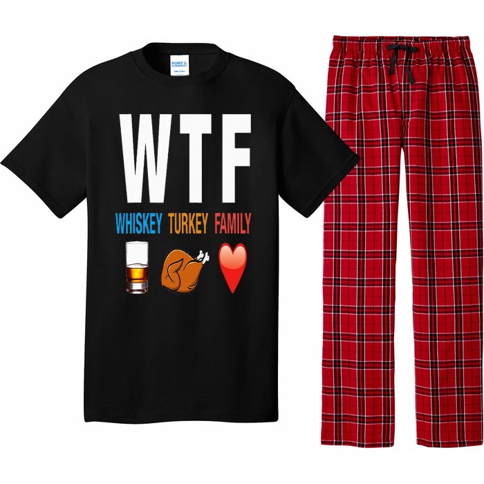 WTF Whiskey Turkey Family Thanksgiving Funny Gift Pajama Set