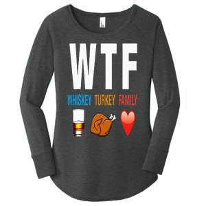 WTF Whiskey Turkey Family Thanksgiving Funny Gift Women's Perfect Tri Tunic Long Sleeve Shirt