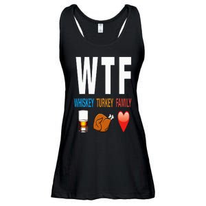 WTF Whiskey Turkey Family Thanksgiving Funny Gift Ladies Essential Flowy Tank