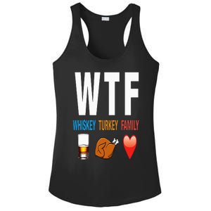 WTF Whiskey Turkey Family Thanksgiving Funny Gift Ladies PosiCharge Competitor Racerback Tank