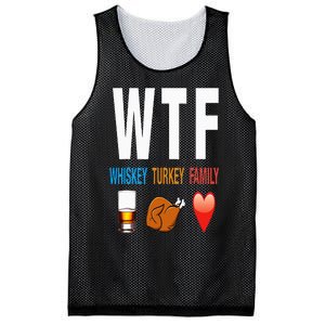 WTF Whiskey Turkey Family Thanksgiving Funny Gift Mesh Reversible Basketball Jersey Tank