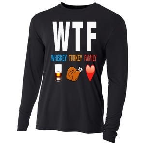 WTF Whiskey Turkey Family Thanksgiving Funny Gift Cooling Performance Long Sleeve Crew