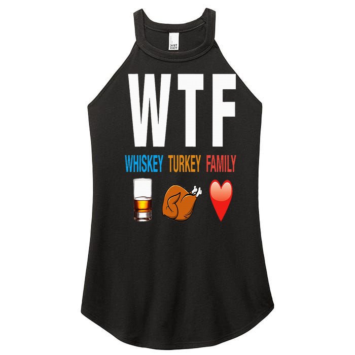 WTF Whiskey Turkey Family Thanksgiving Funny Gift Women's Perfect Tri Rocker Tank