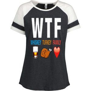 WTF Whiskey Turkey Family Thanksgiving Funny Gift Enza Ladies Jersey Colorblock Tee