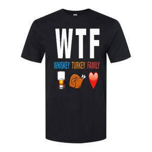 WTF Whiskey Turkey Family Thanksgiving Funny Gift Softstyle CVC T-Shirt