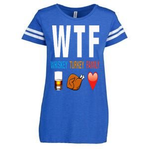 WTF Whiskey Turkey Family Thanksgiving Funny Gift Enza Ladies Jersey Football T-Shirt