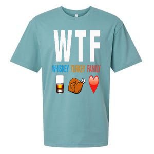 WTF Whiskey Turkey Family Thanksgiving Funny Gift Sueded Cloud Jersey T-Shirt