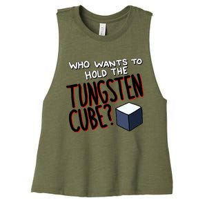 Who Wants To Hold The Tungsten Cube Women's Racerback Cropped Tank