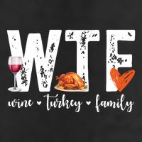 Wtf Wine Turkey Family Thanksgiving Funny 7 Panel Mesh Trucker Snapback Hat