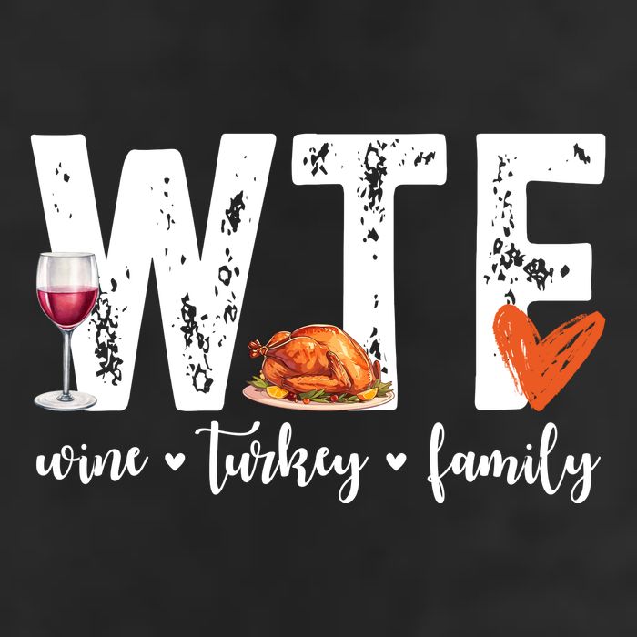 Wtf Wine Turkey Family Thanksgiving Funny 7 Panel Mesh Trucker Snapback Hat