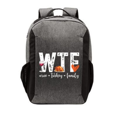 Wtf Wine Turkey Family Thanksgiving Funny Vector Backpack