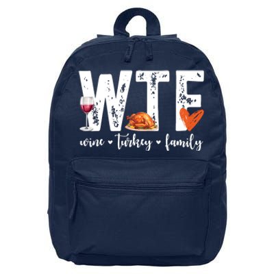 Wtf Wine Turkey Family Thanksgiving Funny 16 in Basic Backpack